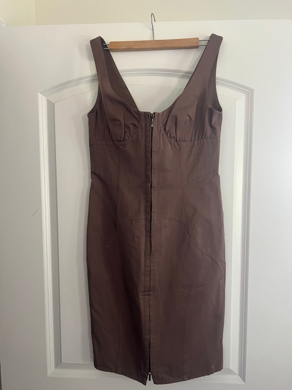 Women's Vintage Hugo Boss Zip-Front Sleeveless Sheath Dress